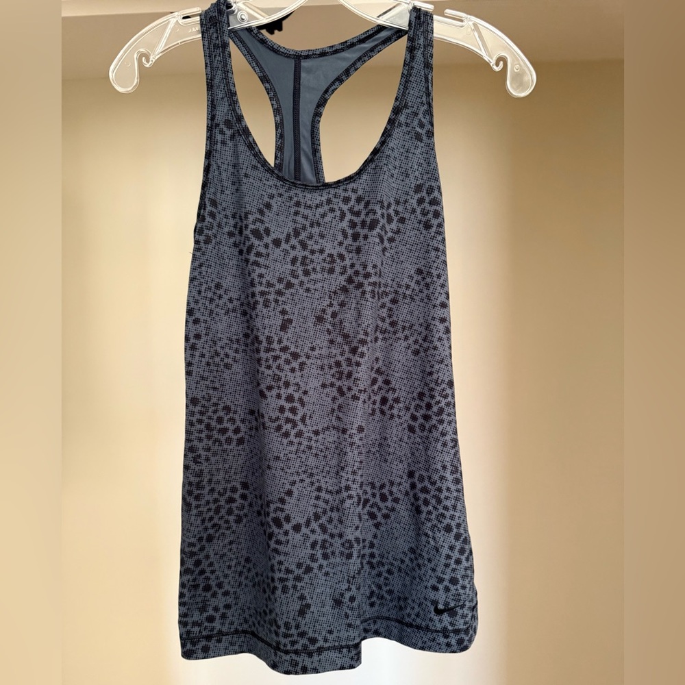 Nike DRI-FIT Black Patterned Racerback Tank Top